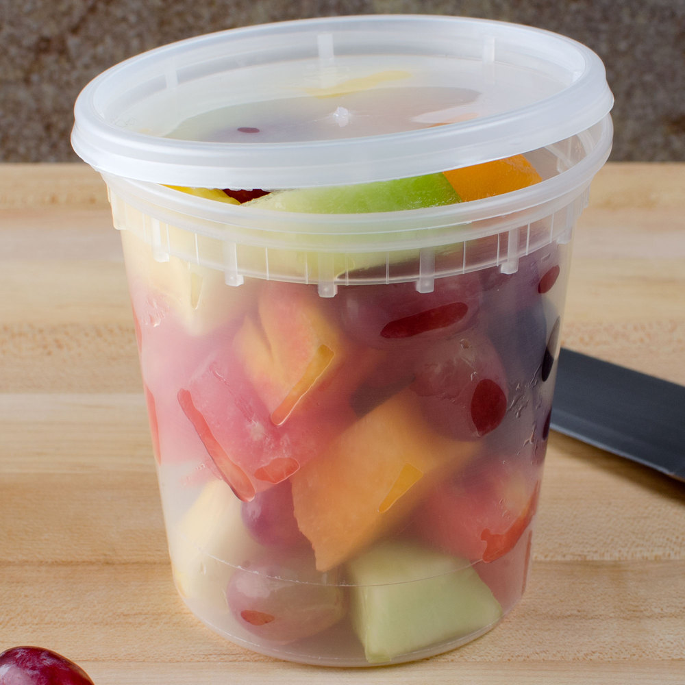 24OZ Microwavable Translucent Plastic Deli Container With LID