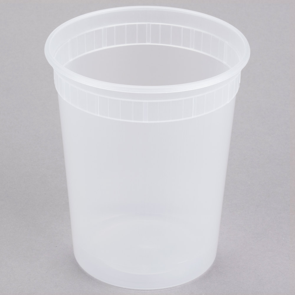 32OZ Microwavable Translucent Plastic Deli Container With LID