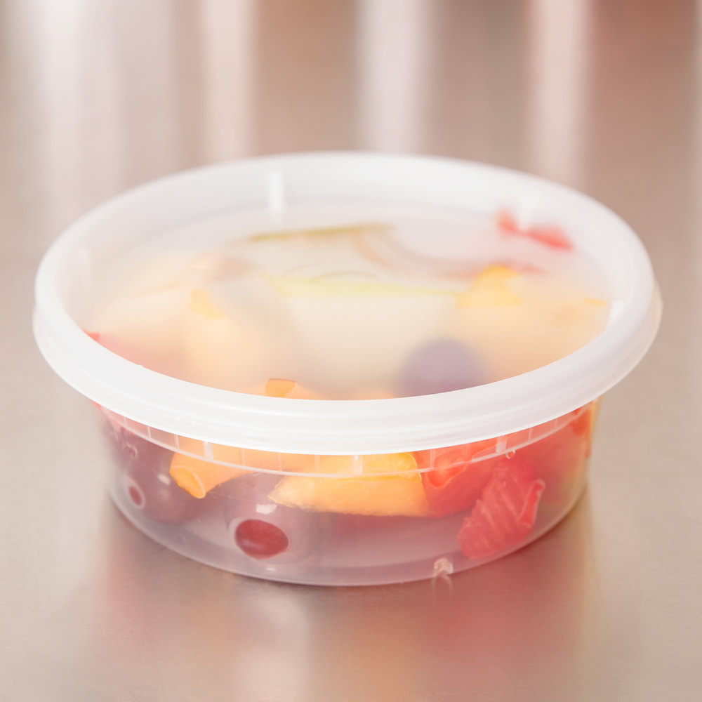 8OZ Microwavable Translucent Plastic Deli Container With LID