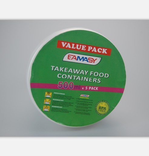 EaMaSy 500ML CIRCURAL TACKEAWAY FOOD CONTAINER