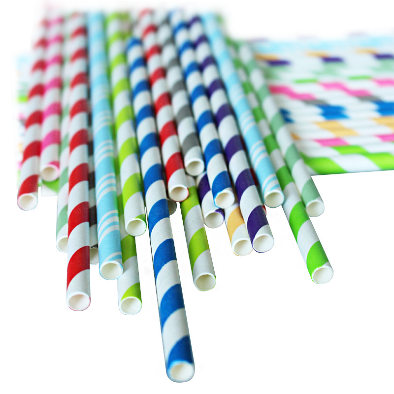 EaMaSy Party  0.25''X7.75''  Jumbo Assorted Paper Straws