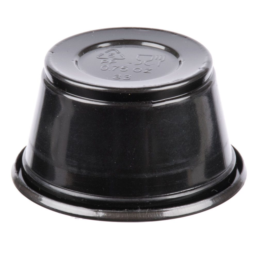 EaMaSy Party  0.75 oz.   Black Plastic Souffle Cup /Portion Cup