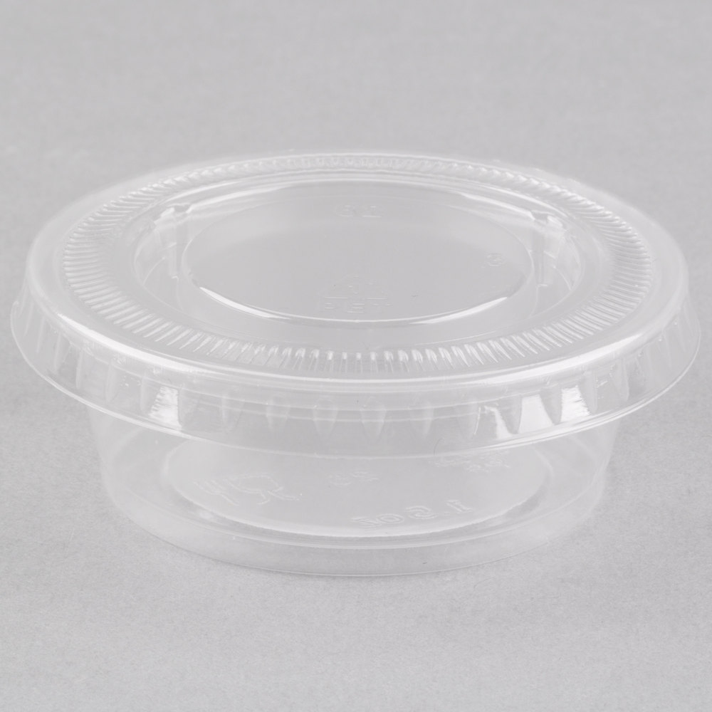 EaMaSy Party  1.5 oz.   Clear Plastic Souffle Cup /Portion Cup