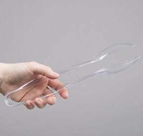 EaMaSy Party  10 1/2" Clear Disposable Plastic Tongs