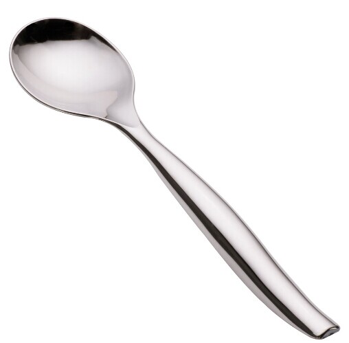 Eamasy Party 10" Disposable Silver Plastic Serving Spoon