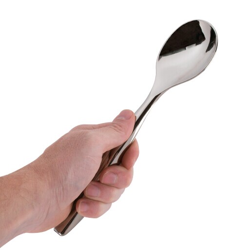 Eamasy Party 10" Disposable Silver Plastic Serving Spoon