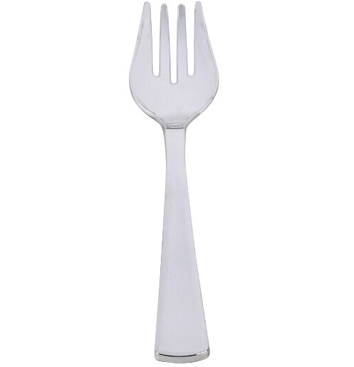 Eamasy Party  10" Heavy Weight Silver Plastic Serving Fork