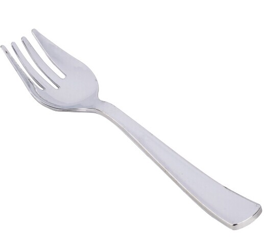 Eamasy Party  10" Heavy Weight Silver Plastic Serving Fork