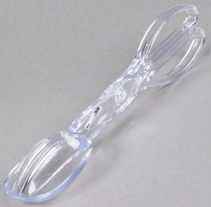 EaMaSy Party  11" Clear Plastic Salad Tong