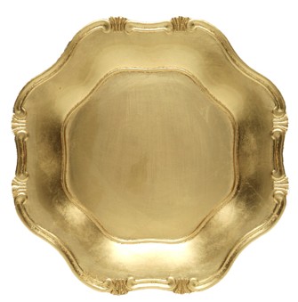 EaMaSy Party 13" Round Gold Baroque Polypropylene Charger Plate