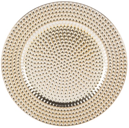EaMaSy Party 13" Round Gold Beaded Polypropylene Charger Plate