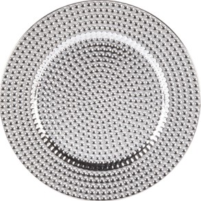 EaMaSy Party 13" Round Gold Beaded Polypropylene Charger Plate