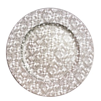 EaMaSy Party 13" Round Gold Mosaic Polypropylene Charger Plate