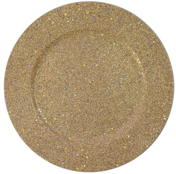 EaMaSy Party 13 '' Round Gold Polypropylene Charger Plate
