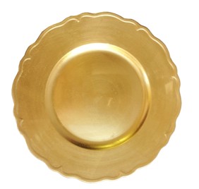 EaMaSy Party 13" Round Gold Regency Polypropylene Charger Plate