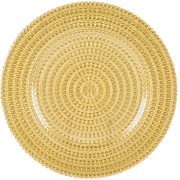 EaMaSy Party 13" Round Gold Tripoli Glass Charger Plate