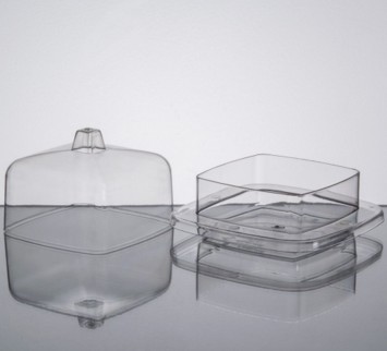 EaMaSy Party  2.2 oz. Clear Square Tray with Lid