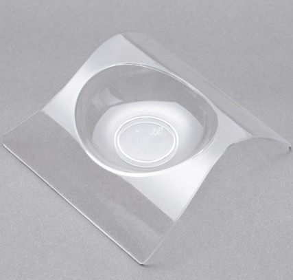 EaMaSy Party 2 3/4" x 2 3/4" Tiny Teasers Disposable Clear Plastic Tray