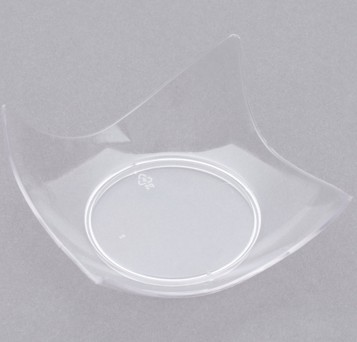 EaMaSy Party 2 3/4" x 2 3/4" Tiny Tortes Disposable Clear Plastic Tray