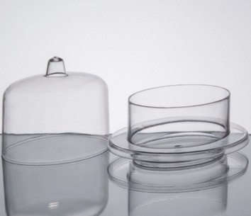EaMaSy Party 2.5 oz. Clear Oval Tray with Lid