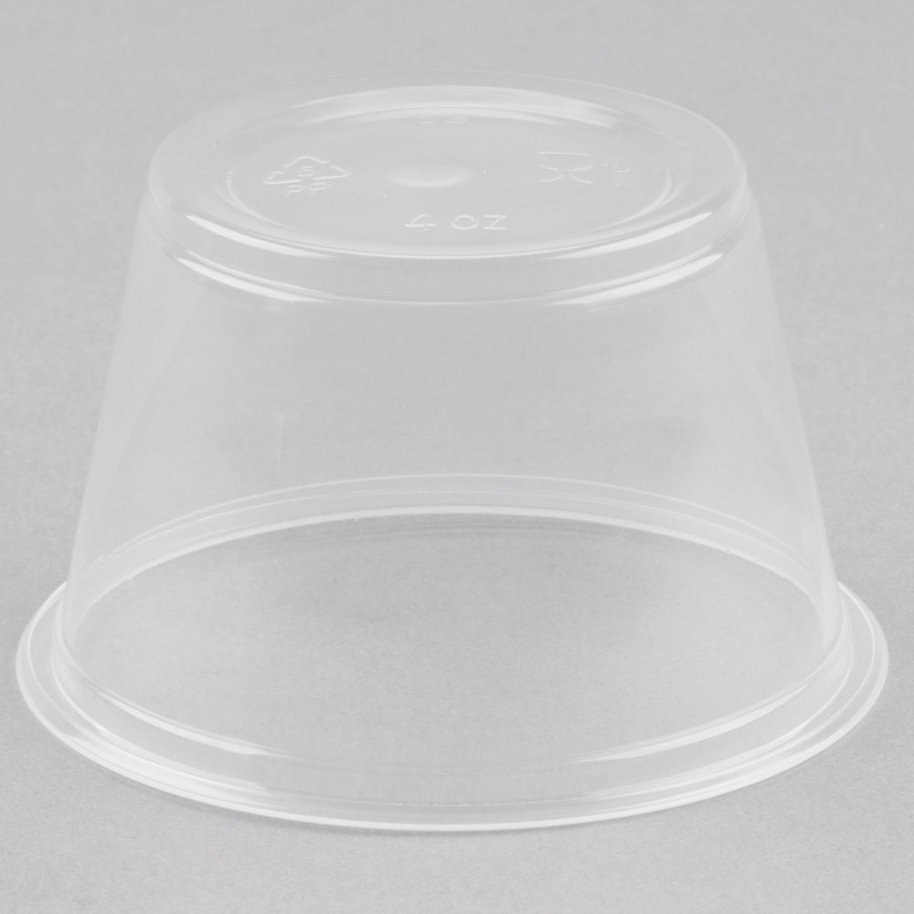 EaMaSy Party  4 oz.Clear  Plastic Souffle Cup / Portion Cup with LId