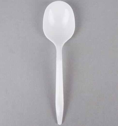EaMaSy Party  5 1/2" Medium Weight White Plastic Soup Spoon