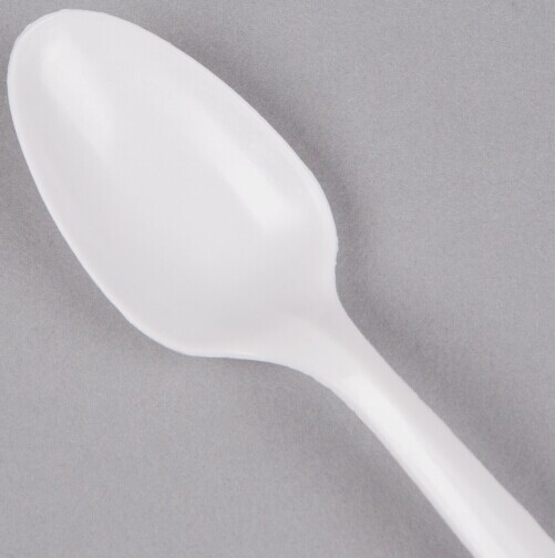 EaMaSy Party  5 5/8"  Medium Weight White Plastic Teaspoon
