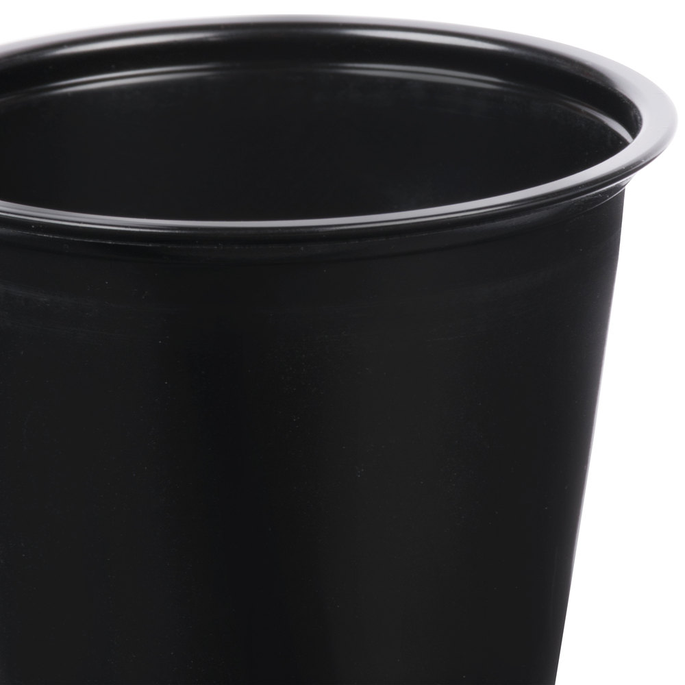 EaMaSy Party  5.5 oz.   Black Plastic Souffle Cup /Portion Cup with Lid