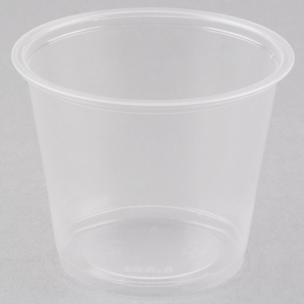 EaMaSy Party  5.5 oz.Clear  Plastic Souffle Cup / Portion Cup with LId