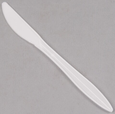 EaMaSy Party  6 1/2" Medium Weight White Plastic Knife