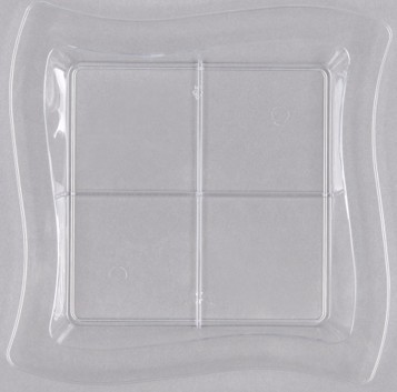 EaMaSy Party 7 1/4" x 7 1/4" Clear Disposable Plastic Tray
