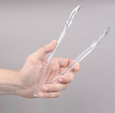 EaMaSy Party Clear 9" Polycarbonate Salad Tong