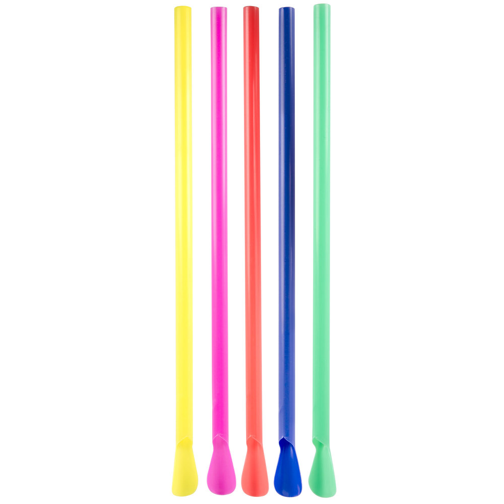 EaMaSy Party Jumbo  0.25X8'' Super Jumbo Boldly-Colored  Spoon Straw