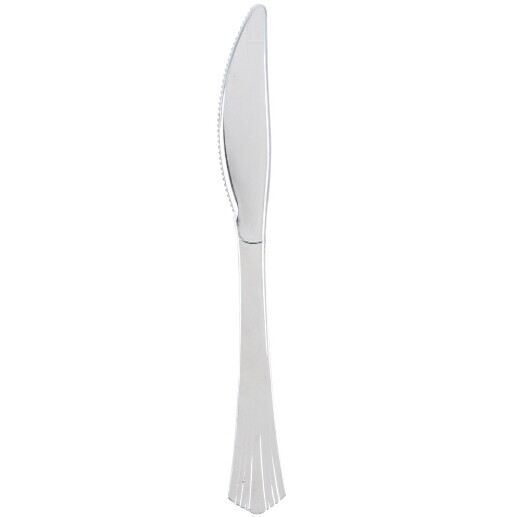 EaMaSy Party Silver Visions 7 1/2" Heavy Weight Silver Plastic Knife