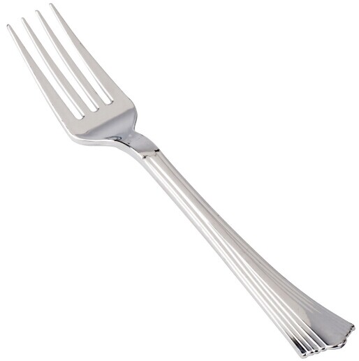 EaMaSy Party Silver Visions 7" Heavy Weight Silver Plastic Fork