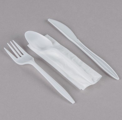 EaMaSy  Party   Wrapped Medium Weight  Plastic Cutlery Set with Napkin