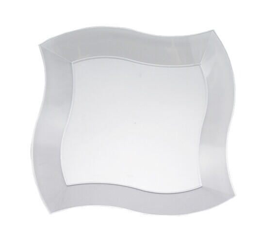 EASY PARTY 10" Clear Wave Plastic Dinner Plates