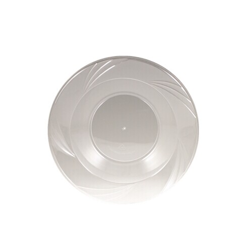 EASY PARTY 5 OZ  Upscale Plastic Clear Salad Bowl Accented With a Swirled Fan Pattern