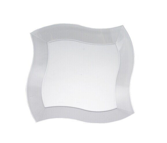 EASY PARTY   7" Clear Wave Plastic Dessert  Plates