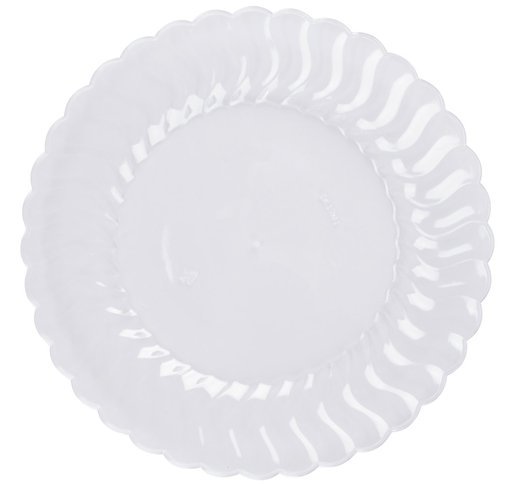 EASY PARTY Flairware 10.25" Plastic Clear Dinner Plates