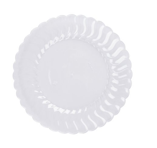 EASY PARTY Flairware 9" Plastic Clear Buffet Plates