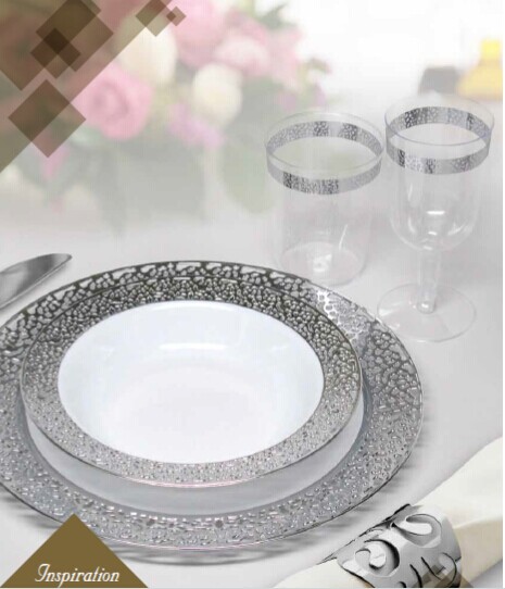 EASY PARTY  Plastic Polished Silver Inspiration Effect