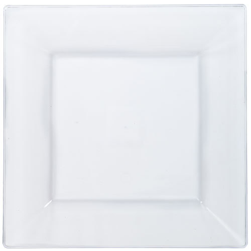 EASY PARTY   Solid Squares 10.5" Clear Square Plastic Plates