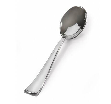 Silver Secrets Polished Silver Plastic Spoons