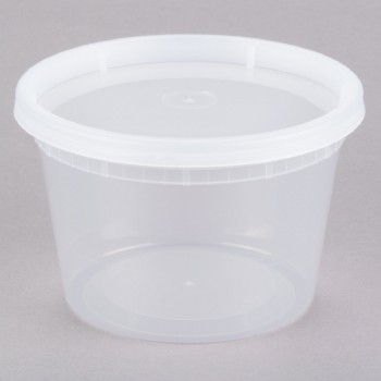 16OZ Microwavable Translucent Plastic Deli Container With LID