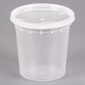 24OZ Microwavable Translucent Plastic Deli Container With LID