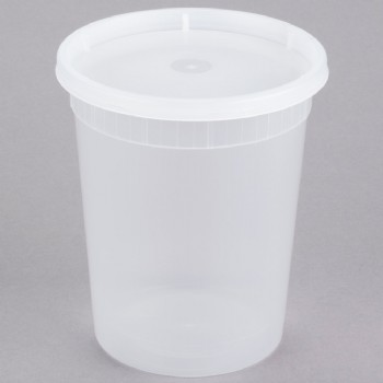 32OZ Microwavable Translucent Plastic Deli Container With LID