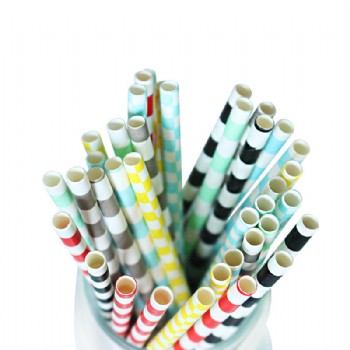 EaMaSy Party  0.25''X7.75''  Jumbo Assorted Paper Straws