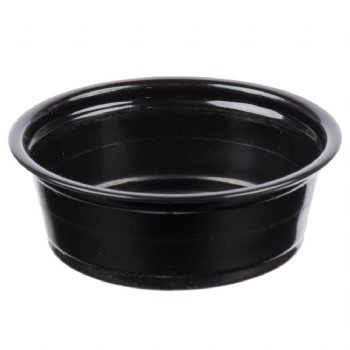 EaMaSy Party  1.5 oz.   Black Plastic Souffle Cup /Portion Cup