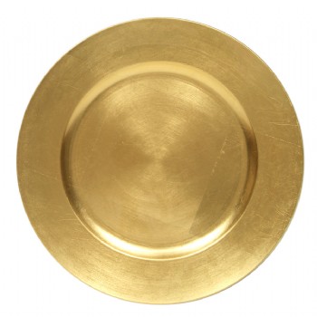 EaMaSy Party 13 '' Round Gold Polypropylene Charger Plate